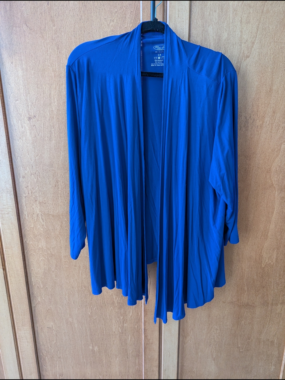 Blue Sky Open-Front Draped Cardigan - Royal Blue